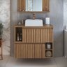 Gabinete de Banheiro Suspenso 75cm Luiza com 2 Portas Basculante com Cuba - 1