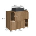 Ver imagem 4 de Gabinete de Banheiro Suspenso 75cm Luiza com 2 Portas Basculante com Cuba Marrom/Mel