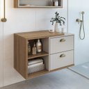 Ver imagem 1 de Gabinete de Banheiro Suspenso 80cm Helena com 2 Gavetas sem Cuba