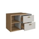 Ver imagem 5 de Gabinete de Banheiro Suspenso 80cm Helena com 2 Gavetas sem Cuba Colorido/Mel/Arenas