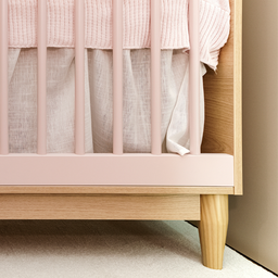 Quarto de Bebê Completo Berço Cômoda e Guarda Roupa Infantil Rosa com Carvalho Linha Tomi Quater - 5