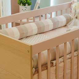 Quarto de Bebê Completo Berço Cômoda e Guarda Roupa Infantil Rosa com Carvalho Linha Tomi Quater - 6