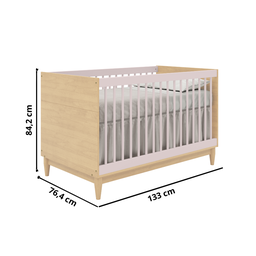 Quarto de Bebê Completo Berço Cômoda e Guarda Roupa Infantil Rosa com Carvalho Linha Tomi Quater - 7