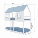 Ver imagem 3 de Beliche Montessoriano Casinha Encantada Madeira Maciça Branco/ Azul | Housin
