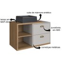 Ver imagem 4 de Gabinete de Banheiro Suspenso 80cm Helena com 2 Gavetas e Cuba Colorido/Mel/Arenas