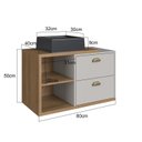Ver imagem 3 de Gabinete de Banheiro Suspenso 80cm Helena com 2 Gavetas e Cuba Colorido/Mel/Arenas