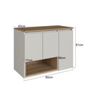 Ver imagem 5 de Gabinete de Banheiro Suspenso 80cm Cecília com 3 Portas e 1 Nicho sem Cuba