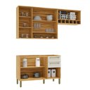 Ver imagem 3 de Cozinha Compacta Napoli 7 Portas 2 Gavetas 100% Mdf com Vidro 11066 Amêndoa/off White - Rio Doce