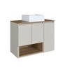 Gabinete de Banheiro Suspenso 80cm Cecília com 3 Portas e 1 Nicho com Cuba - 2