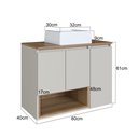 Ver imagem 4 de Gabinete de Banheiro Suspenso 80cm Cecília com 3 Portas e 1 Nicho com Cuba