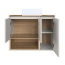 Ver imagem 3 de Gabinete de Banheiro Suspenso 80cm Cecília com 3 Portas e 1 Nicho com Cuba Colorido/Mel/Arenas