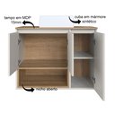 Ver imagem 5 de Gabinete de Banheiro Suspenso 80cm Cecília com 3 Portas e 1 Nicho com Cuba Colorido/Mel/Arenas