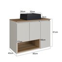 Ver imagem 4 de Gabinete de Banheiro Suspenso 80cm Cecília com 3 Portas e 1 Nicho com Cuba