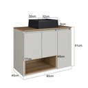Ver imagem 4 de Gabinete de Banheiro Suspenso 80cm Cecília com 3 Portas e 1 Nicho com Cuba Colorido/Mel/Arenas