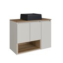 Ver imagem 2 de Gabinete de Banheiro Suspenso 80cm Cecília com 3 Portas e 1 Nicho com Cuba
