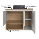 Ver imagem 5 de Gabinete de Banheiro Suspenso 80cm Cecília com 3 Portas e 1 Nicho com Cuba Colorido/Mel/Arenas