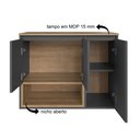 Ver imagem 5 de Gabinete de Banheiro Suspenso 80cm Cecília com 3 Portas e 1 Nicho sem Cuba Colorido/Mel/Grafite