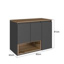 Ver imagem 4 de Gabinete de Banheiro Suspenso 80cm Cecília com 3 Portas e 1 Nicho sem Cuba