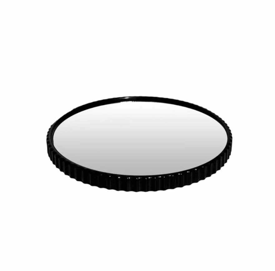 Bandeja Espelhada Decorativa Redonda Banheiro Penteadeira:preto