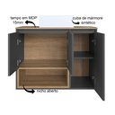 Ver imagem 5 de Gabinete de Banheiro Suspenso 80cm Cecília com 3 Portas e 1 Nicho com Cuba