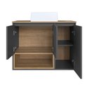 Ver imagem 3 de Gabinete de Banheiro Suspenso 80cm Cecília com 3 Portas e 1 Nicho com Cuba