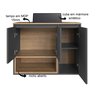 Gabinete de Banheiro Suspenso 80cm Cecília com 3 Portas e 1 Nicho com Cuba - 5