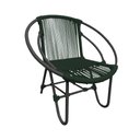 Ver imagem 2 de Cadeira Decorativa Julia em Corda Náutica e Base em Alumínio Preta/verde Musgo