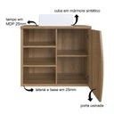 Ver imagem 5 de Gabinete de Banheiro Suspenso 70cm Laura com 1 Porta e 2 Prateleiras com Cuba Marrom/Mel