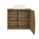 Ver imagem 2 de Gabinete de Banheiro Suspenso 70cm Laura com 1 Porta e 2 Prateleiras com Cuba Marrom/Mel