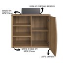 Ver imagem 5 de Gabinete de Banheiro Suspenso 70cm Laura com 1 Porta e 2 Prateleiras com Cuba