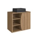 Ver imagem 3 de Gabinete de Banheiro Suspenso 70cm Laura com 1 Porta e 2 Prateleiras com Cuba