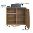 Ver imagem 5 de Gabinete de Banheiro Suspenso 70cm Laura com 1 Porta e 2 Prateleiras com Cuba Marrom/Mel