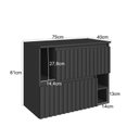 Ver imagem 3 de Gabinete de Banheiro Suspenso 75cm Luiza com 2 Portas Basculante sem Cuba Preto/Grafite