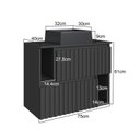 Ver imagem 4 de Gabinete de Banheiro Suspenso 75cm Luiza com 2 Portas Basculante com Cuba Preto/Grafite