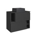 Ver imagem 3 de Gabinete de Banheiro Suspenso 75cm Luiza com 2 Portas Basculante com Cuba Preto/Grafite