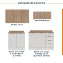 Ver imagem 3 de Cozinha Planejada 4 Peças com Tampo 2 Aéreos e 2 Balcões Ipanema CabeCasa MadeiraOriginals Branco/Acá