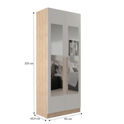 Guarda-roupa Modulado 2 Portas com Espelho e 2 Gavetas San Diego - 4