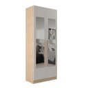 Ver imagem 3 de Guarda-Roupa Modulado 2 Portas com Espelho e 2 Gavetas San Diego Bege/Aveiro Oak/Cinza Urbano