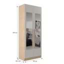 Ver imagem 4 de Guarda-Roupa Modulado 2 Portas com Espelho e 2 Gavetas San Diego Bege/Aveiro Oak/Cinza Urbano