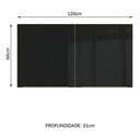 Ver imagem 6 de Armário Aéreo Madesa Lux 120cm 2 Portas Branco Preto