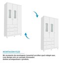 Ver imagem 6 de Guarda-Roupas Bebê 3 Portas com Janela e 3 Gavetas 100% MDF Lana Espresso Móveis Branco