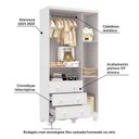 Ver imagem 5 de Guarda-Roupas Bebê 3 Portas com Janela e 3 Gavetas 100% MDF Lana Espresso Móveis Branco