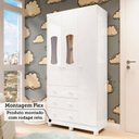 Ver imagem 7 de Guarda-Roupas Bebê 3 Portas com Janela e 3 Gavetas 100% MDF Lana Espresso Móveis Branco