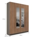 Ver imagem 4 de Guarda-roupa 4 Portas com 2 Espelhos e 2 Gavetas San Diego