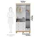 Ver imagem 5 de Guarda Roupas Infantil 3 Portas com Janela e 3 Gavetas 100% MDF Lana Espresso Móveis Branco/Brilho/Amêndoa