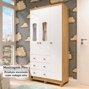 Ver imagem 7 de Guarda-Roupas Bebê 3 Portas com Janela e 3 Gavetas 100% MDF Lana Espresso Móveis Amêndoa/Branco