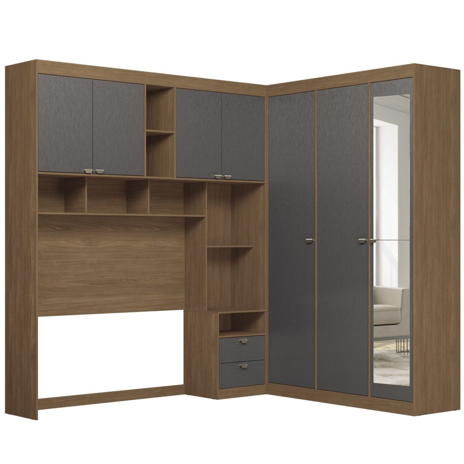 Guarda-roupa Casal Modulado Lugano com Espelho - 5