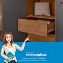 Ver imagem 6 de Guarda Roupa Casal Modulado com Espelho e Cabeceira 7 Portas 4 Gavetas Lugano Marrom/Jatobá/Grafite