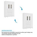 Ver imagem 6 de Guarda Roupas Infantil 4 Portas com Janela e 3 Gavetas 100% MDF Lana Espresso Móveis Branco/Brilho