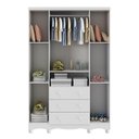 Ver imagem 3 de Guarda roupas Infantil 4 Portas com Janela e 3 Gavetas 100% MDF Lana Espresso Móveis